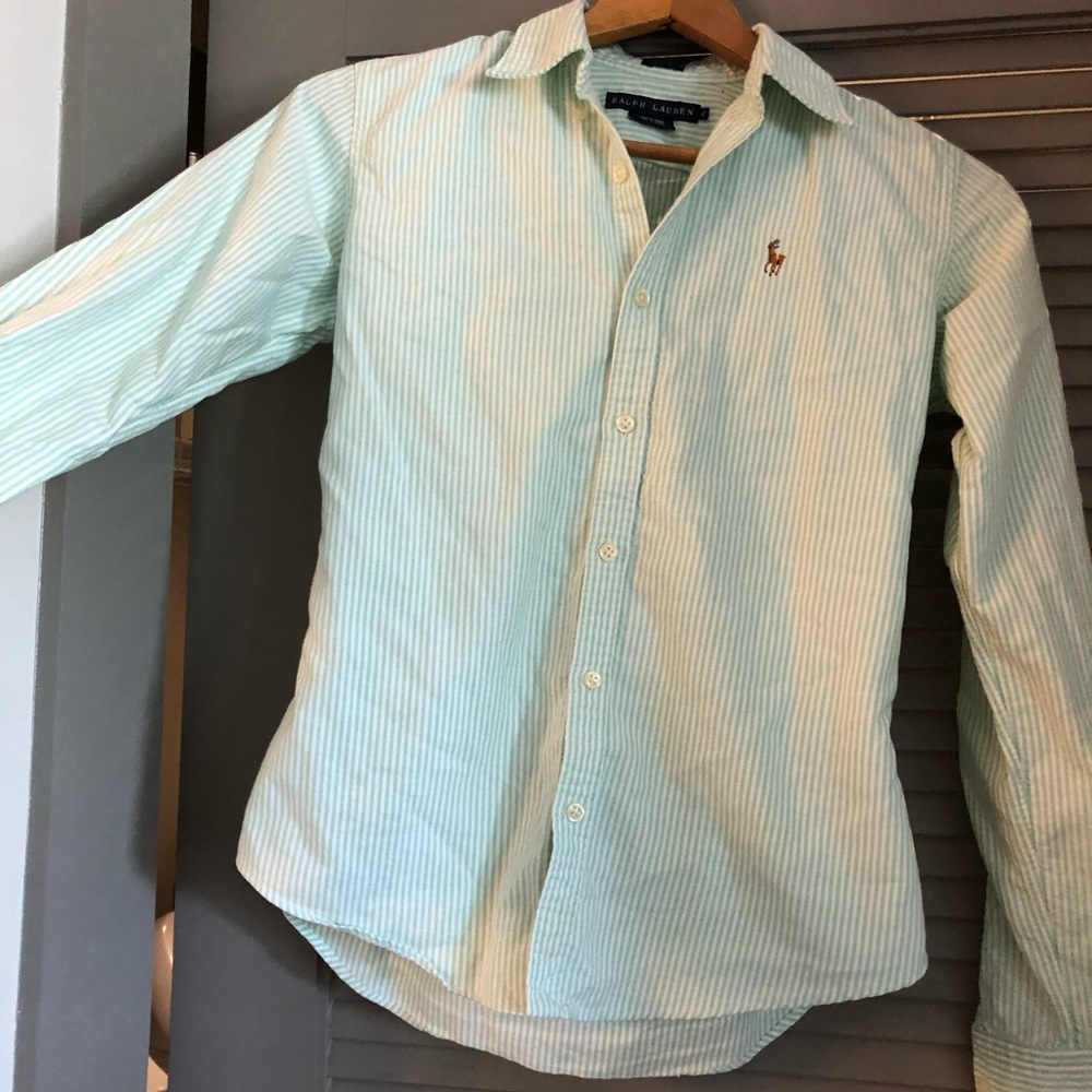Green Stripe RL Button Up